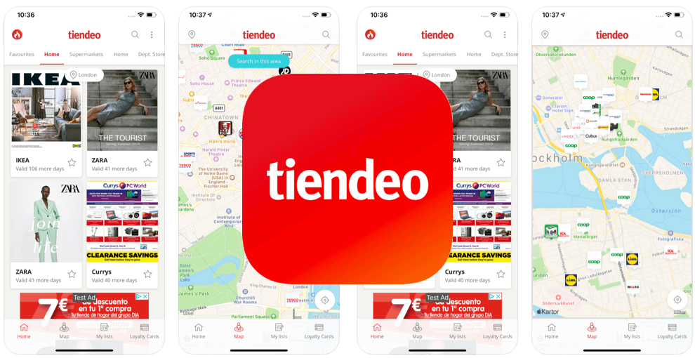 Spara pengar app Tiendeo